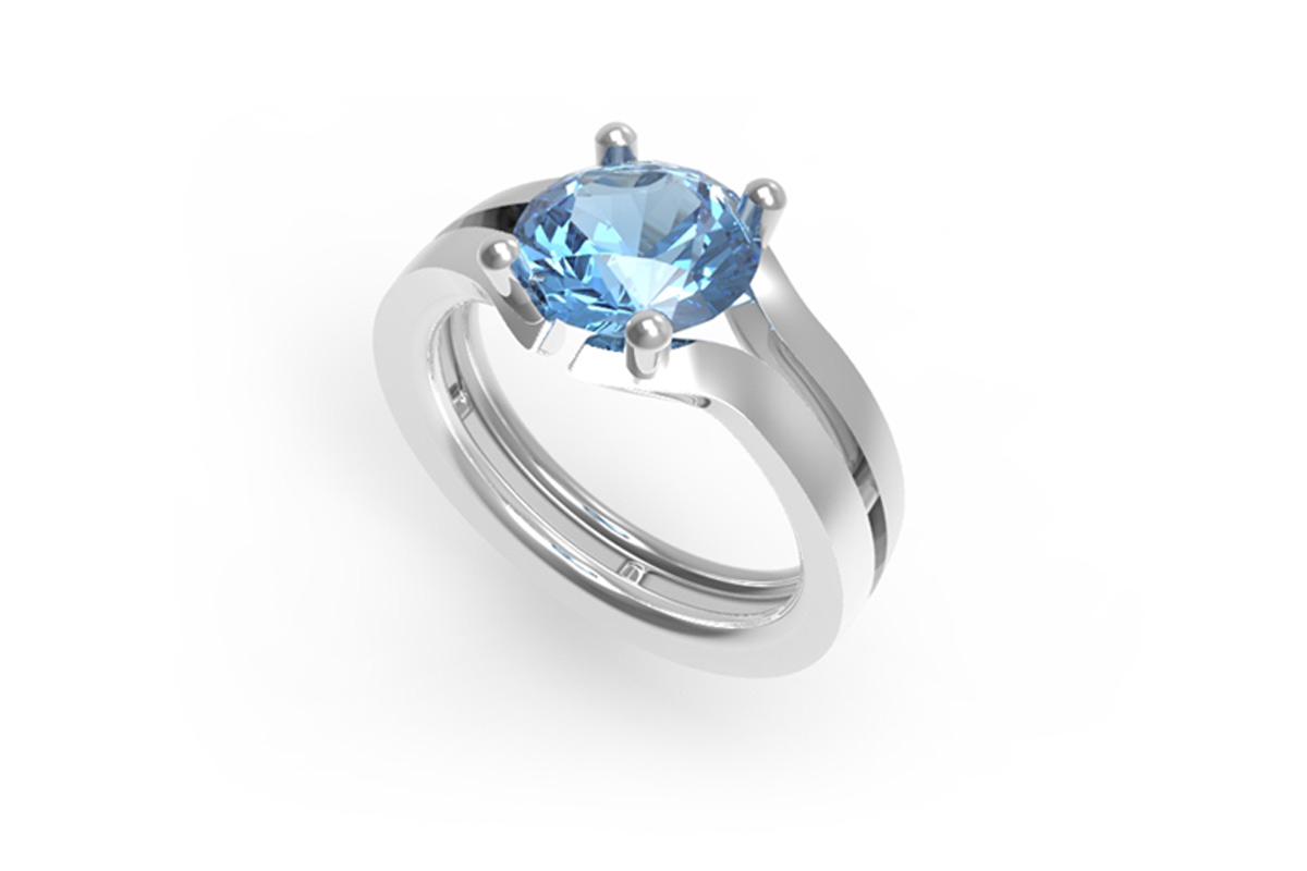         Jewelery design ring with blue saffier    